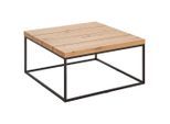 P & B Couchtisch, Schwarz, Eiche, Metall, Holzwerkstoff, quadratisch, Flachrohr, 40x80x80 cm, Fsc, Wohnzimmer, Wohnzimmertische, Couchtische