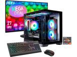 GAMEMAX Gaming-PC-Komplettsystem "MegaDeal HYPE-M BK 2859 AMD Ryzen 7 5700X 16GB 1TB SSD RTX 5060", Energieeffizienz: D, schwarz, Microsoft Windows 11 Home (64 Bit), 16 GB RAM 1.000 GB SSD, Computer_Komplettsysteme, Windows 11 + MSI PRO MP272L LCD-Monitor, 68,6cm (27"), Gaming-PC-Komplettsystem