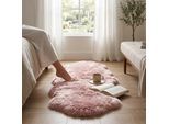 Echte schapenvacht Rosa Roze Dubbele Natuurlijke Fluffy Silky Zachte Echte Wollen Tapijt