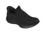 Skechers Ultra Flex 4.0 Pure Dream Textiel Dames Zwarte Gebreide/S Randen Sneakers