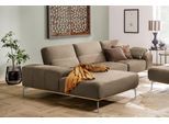 Ecksofa W.SCHILLIG "run, Designsofa mit tollem Sitzkomfort, bequem, L-Form", beige (stone z73), B:319cm H:88cm T:178cm, Longlife Xtra-Leder Z73: Naturwalkleder der Luxusklasse aus den erlesensten Rohhäuten. Hautstärke 1, 1 – 1, 3 mm;ROHLEDER Jacquard-Flachgewebe Q2 W60 (63% Polyester, 37% Polyacryl);ROHLEDER Chenille-Flachgewebe Q2 W77 (68% Polyacryl, 32% Polyester);Stoff S37 (100% Polyester), Sof