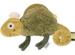 Greifspielzeug FEHN "Lazy, Crazy & Pink, Knister-Chamäleon", grün (khaki, olive), Greifspielzeug, BabyB:19,5cm H:1cm L:12,5cm, Plüsch, Softvelour, Greifspielzeug, B:19,5cm H:1cm L:12,5cm