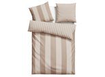 Bettwäsche OTTO HOME "Sari in verschiedenen Qualitäten", beige, B/L: 155cm x 220cm, 1 Stk., 1 Stk., Flanell, B/L: 80cm x 80cm, 2, Flanell, Obermaterial: 100% Baumwolle, Bettwäsche, Bettwäsche, ab Gr. 135x200 cm, Wendedesign, moderne Bettwäsche mit Streifen