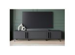 P & B Lowboard , Schwarz , Kunststoff , 180x40x33 cm , FSC , stehend , Wohnzimmer, TV Möbel, Lowboards, Lowboards stehend