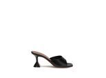 Amina Muaddi Schwarze Lamm Ovis Aries Stiletto-Absatz Sandalen