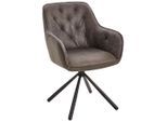 Livetastic Armlehnstuhl, Grau, Holz, Metall, Textil, Pappel, Sperrholz, Füllung: Schaumstoff, konisch, 61x91x59 cm, Sitzfläche 360° drehbar, Esszimmer, Stühle, Esszimmerstühle, Armlehnenstühle