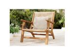 Ambia Garden Gartensessel , Akaziefarben, Beige , Holz, Kunststoff , Akazie , 66x76x80 cm , Gartenmöbel, Gartenstühle, Gartensessel