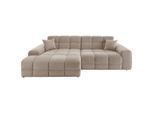 P & B , Beige , Textil , Füllung: Schaumstoff , Ottomane links, L-Form , 301x152 cm , Made in EU , seitenverkehrt erhältlich, Rücken echt, Armteil links, Armteil rechts ,