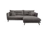 P & B , Grau , Textil , Füllung: Schaumstoff,Schaumstoff , L-Form , 255x180 cm , Made in Europe , Rücken echt, Armteil links, Armteil rechts ,