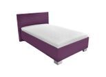 Möbelix , Violett , Textil , Birke, Buche , H3 , 3-Zonen , 120x200 cm , Bezug abnehmbar/waschbar,Bettkasten, Lattenrost, Matratze,bewegliche Leistenlagerung, Mittelgurt ,