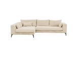 P & B , Creme , Textil , Füllung: Silikon,Schaumstoff , L-Form, Ottomane links , 313x172 cm , Made in EU , Rücken echt ,
