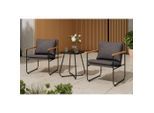 Ambia Garden Balkonset, Anthrazit, Schwarz, Textil, 3-teilig, Füllung: Polyester,Schaumstoff, U-Form, 56x78x70 cm, Balkonmöbel, Balkonmöbel-Set