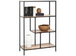 Xora Regal , Schwarz, Eichefarben , Metall, Holzwerkstoff , 3 Fächer , 77x115x33 cm , stehend, In verschiedenen Grössen erhältlich , Wohnzimmer, Regal, Bücherregale