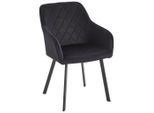Livetastic Armlehnstuhl , Schwarz , Holz, Metall, Textil , Pappel , Sperrholz , eckig , 54x87x64 cm , Esszimmer, Stuhl, Polsterstühle