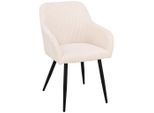 Livetastic Armlehnstuhl , Beige , Holz, Metall, Textil , Pappel , Sperrholz , Rundrohr , 55x84x60 cm , Esszimmer, Stuhl, Polsterstühle