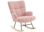 P & B Schaukelstuhl , Rosa , Holz, Metall, Textil , Kautschukholz , massiv, Sperrholz , 67x85x85 cm , Wohnzimmer, Sessel, Schaukelstühle