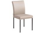 Livetastic Stuhl , Taupe , Metall, Leder , Echtleder , Büffelleder , eckig , 45.5x86x57.5 cm , Esszimmer, Stuhl, Lederstuhl