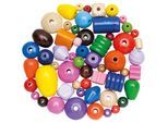 Holzperlenmix, bunt, 500 g