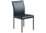 Livetastic Stuhl , Schwarz , Metall, Leder , Echtleder , Büffelleder , eckig , 45.5x86x57.5 cm , Esszimmer, Stuhl, Lederstuhl