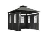 Outsunny Pavillon,, Dunkelgrau, Metall, 300x288x300 cm, Sonnenschutz & Sichtschutz, Pavillons & Pergolas, Pavillons