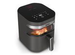 TEFAL Heißluftfritteuse "Easy Fry Infrared, ideal für 6-8 Personen, Infrarot-Technologie", schwarz (dunkelgrau), B:27,9cm H:31,3cm T:42,1cm, Fritteusen, 8 Programme, Sichtfenster, doppelte Heizelemente, EY832H, Heißluftfritteuse