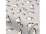 Baumwoll-Jersey "Pinguine" mit Elasthan, grau-color
