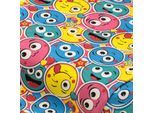 Baumwoll-Jersey "Smiley" mit Elasthan, bunt