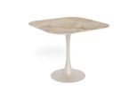 Mid.you Esstisch , Braun, Greige , Metall, Keramik , Marmoroptik , quadratisch , Bodenplatte , 90x75x90 cm , Esszimmer, Esstische, Esstische Keramik