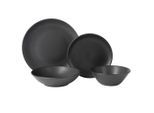 Novel Tafelservice, Schwarz, Keramik, 16-teilig, Abstraktes, lebensmittelecht, Essen & Trinken, Geschirr, Geschirr-Sets, Tafelservice
