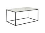 Mid.you Couchtisch Marmor-Optik, Schwarz, Weiß, Metall, Holzwerkstoff, Marmoroptik, rechteckig, Flachrohr, 60x45x100 cm, Wohnzimmer, Wohnzimmertische, Couchtische, Couchtische Marmoroptik