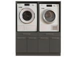 Hauswirtschaftsraum Laundreezy, Anthrazit, Holzwerkstoff, 2 Schublade(n) Schubladen, 135x162x67.5 cm, Waschküche, Hauswirtschaftsraum