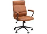 Mid.you Drehstuhl, Schwarz, Karamell, Metall, Textil, Drehkreuz, 60x99-109x64 cm, Sitzfläche 360° drehbar, Arbeitszimmer, Bürostühle, Drehstühle