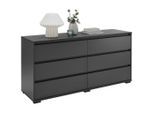 Carryhome Sideboard, Anthrazit, Kunststoff, 6 Schublade(n) Schubladen, 160x79x48 cm, Typenauswahl, Beimöbel erhältlich, Wohnzimmer, Kommoden & Sideboards, Sideboards