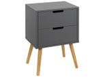 Xora Nachtschrank, Grau, Natur, Holz, Holzwerkstoff, Kiefer, massiv, 2 Schublade(n) Schubladen, 40x60x30 cm, Schlafzimmer, Nachttische