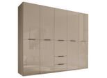 Boxxx Drehtürenschrank, Kaschmir, Glas, Holzwerkstoff, 5 Fächer, 2 Schublade(n) Schubladen, 250x212x57 cm, Schlafzimmer, Kleiderschränke, Drehtürenschränke