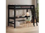 P & B Hochbett, Schwarz, Holz, Kiefer, massiv, links montierbar, rechts montierbar, 216x209x180 cm, FSC Mix, Kinderzimmer & Jugendzimmer, Kindermöbel, Kinderbetten, Hochbetten