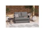 Ambia Garden Loungegarnitur, Anthrazit, Dunkelgrau, Metall, Kunststoff, Textil, 2-teilig, Füllung: Polyester,Schaumstoff, einzeln stellbar, 155x65x74 cm, gastro- und objekttauglich, Loungemöbel, Gartenlounge-Sets