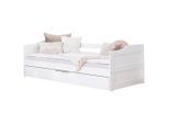 Livetastic Ausziehbett 817471 Melinda, Weiß, Holz, Kiefer, massiv, Höhe ca. 16 cm, 90x200 cm, Fsc, nur für Rollroste geeignet, Kinderzimmer & Jugendzimmer, Kindermöbel, Kinderbetten, Ausziehbetten