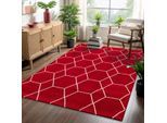 Muratap Trellis uni effen laagpolig vloerkleed modern 140x200 cm
