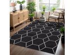 Muratap Trellis uni effen laagpolig vloerkleed modern 140x200 cm