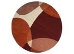 Veer Carpets Vloerkleed abstract /bruin rond ø230 cm