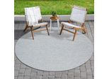 Muratap Uni binnen en buiten rond vloerkleed solid outdoor laagpolig tapijt 200 cm rond