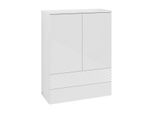 Villeroy und Boch Antao Highboard L47100GF mit Beleuchtung, 2 Türen, 814 x 1039 x 356 mm, Front mit Struktur, Glossy White Lacquer / Glossy White Lacquer