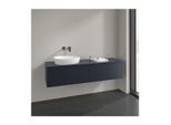 Villeroy und Boch Antao Waschtisch-Unterschrank L37050HG mit Beleuchtung, 2 Auszüge, 1600 x 360 x 500 mm, Front ohne Struktur, Midnight Blue Matt Lacquer / Midnight Blue Matt Lacquer