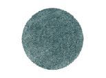 Muratap Monaco soft rond shaggy hoogpolig vloerkleed blauw / 200 cm rond