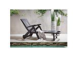 Ambia Garden Gartenliege, Anthrazit, Kunststoff, 72x101x195 cm, Made in Italy, Räder am Kopfende, klappbar, Rückenlehne verstellbar, Gartenmöbel, Gartenliegen