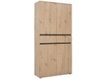 Xora Mehrzweckschrank, Anthrazit, Eiche Artisan, Kunststoff, 8 Fächer, 2 Schublade(n) Schubladen, 100x200x37 cm, stehend, Waschküche, Mehrzweckschränke