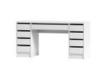Livetastic Schreibtisch, Weiß, Holzwerkstoff, 9 Schublade(n) Schubladen, rechteckig, 55x77.6x152.6 cm, Arbeitszimmer, Schreibtische, Bürotische