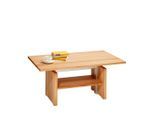 Linea Natura Couchtisch, Buche, Holz, Metall, Kernbuche, massiv, rechteckig, Wange, 65x55-69x110 cm, höhenverstellbar, Wohnzimmer, Wohnzimmertische, Couchtische, Couchtische Metall
