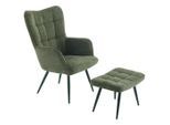 Ti'me Relaxsesselset, Grün, Metall, Textil, 68x100x78 cm, Wohnzimmer, Sessel, Relaxsessel